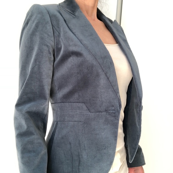 Tahari Arthur S. Levine Jacket sz 2 Slate Blue - Picture 2 of 12